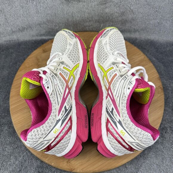 Asics GT-2000 Running Shoes Womens Size 6 White Pink Neon Yellow Stability - Picture 7 of 11